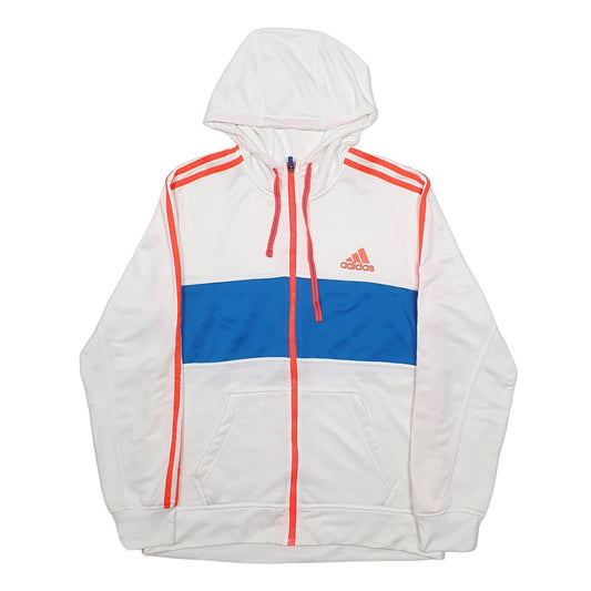 Adidas Climalite Full Zip Cotton Jumper M - Bundl Clothing-Adidas Climalite Full Zip Cotton Jumper M - Bundl Clothing-Mens White Adidas Climalite Full Zip Jumper