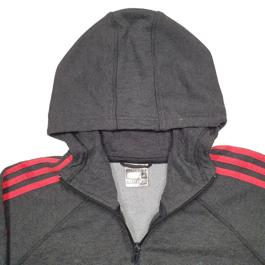 Adidas Climalite Full Zip Cotton & Polyester Jumper L - Bundl Clothing-Womens Grey Adidas Climalite Full Zip Jumper