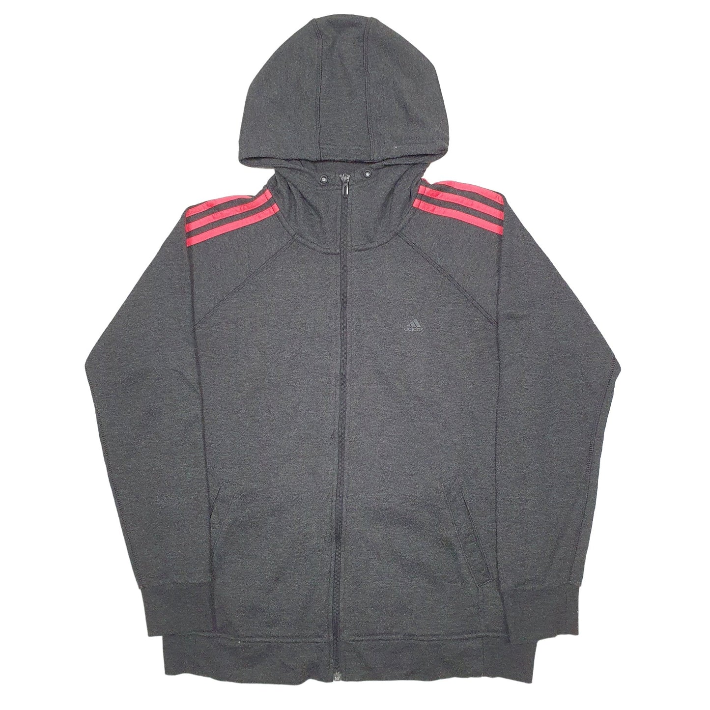 Adidas Climalite Full Zip Cotton & Polyester Jumper L - Bundl Clothing-Womens Grey Adidas Climalite Full Zip Jumper