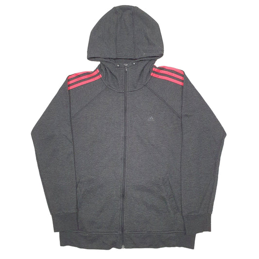 Adidas Climalite Full Zip Cotton & Polyester Jumper L - Bundl Clothing-Womens Grey Adidas Climalite Full Zip Jumper