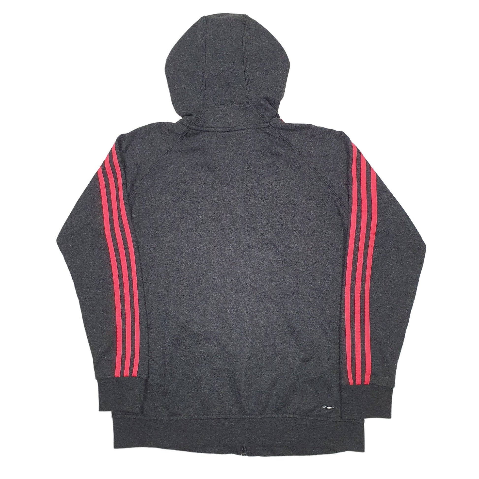 Adidas Climalite Full Zip Cotton & Polyester Jumper L - Bundl Clothing-Womens Grey Adidas Climalite Full Zip Jumper