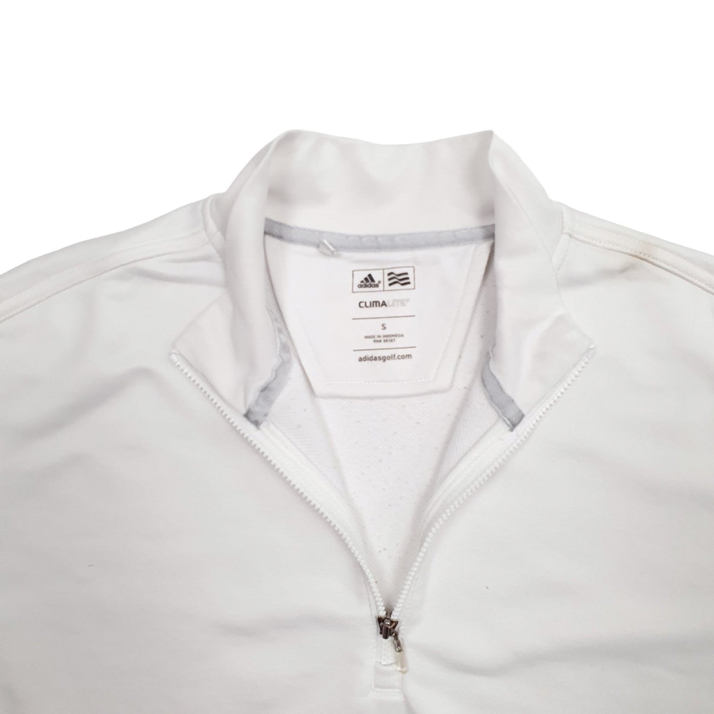 Adidas Climalite Quarter Zip Cotton & Polyester Jumper S - Bundl Clothing-Mens White Adidas Climalite Quarter Zip Jumper