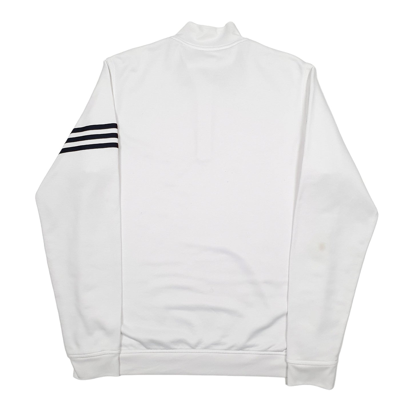 Adidas Climalite Quarter Zip Cotton & Polyester Jumper S - Bundl Clothing-Mens White Adidas Climalite Quarter Zip Jumper