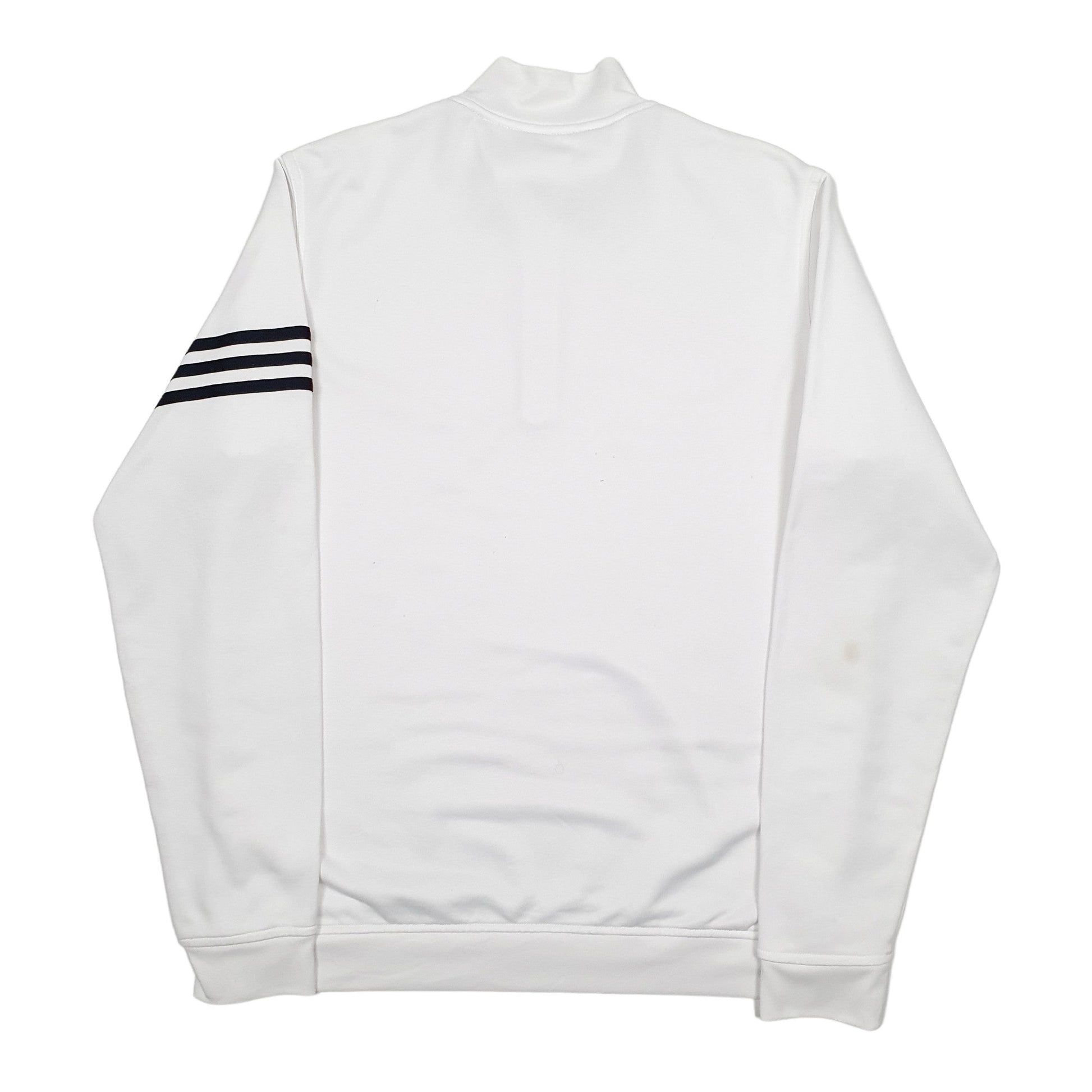Adidas Climalite Quarter Zip Cotton & Polyester Jumper S - Bundl Clothing-Mens White Adidas Climalite Quarter Zip Jumper