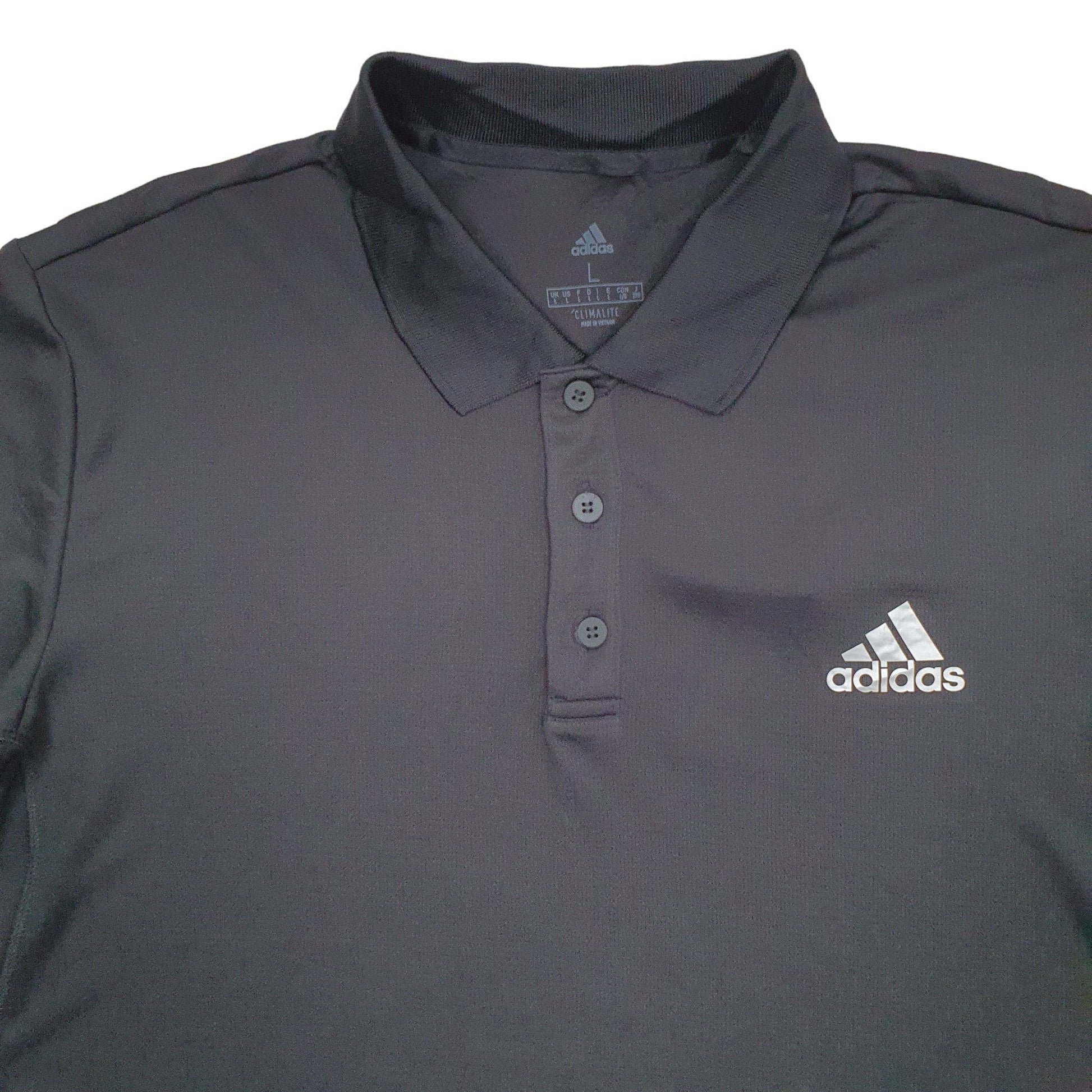 Adidas Climalite Short Sleeve Polyester Polo Shirt - Bundl Clothing-Adidas Climalite Short Sleeve Polyester Polo Shirt Black