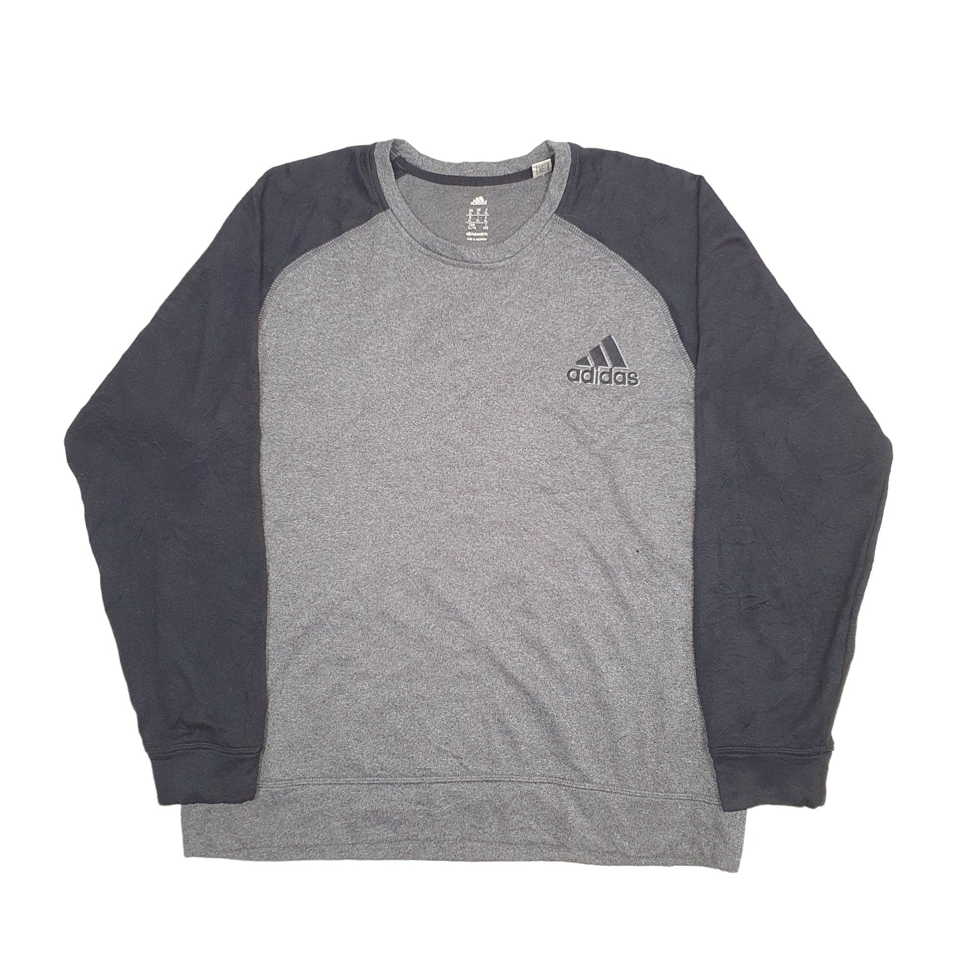 Adidas Climawarm Crewneck Cotton Sweatshirt L - Bundl Clothing-Mens Grey Adidas Climawarm Crewneck Jumper