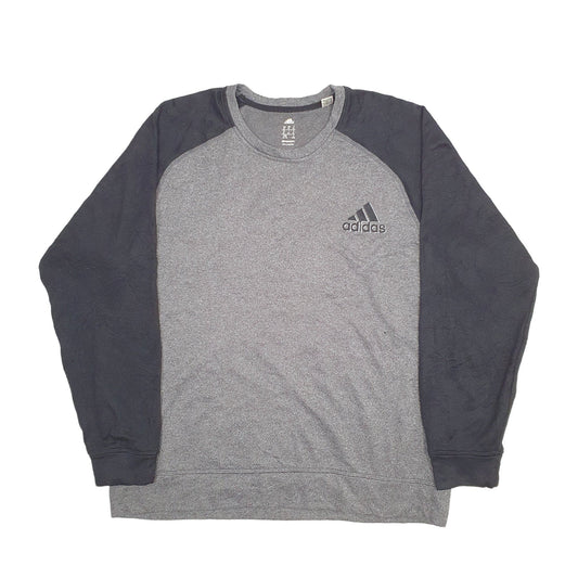 Adidas Climawarm Crewneck Cotton Sweatshirt L - Bundl Clothing-Mens Grey Adidas Climawarm Crewneck Jumper
