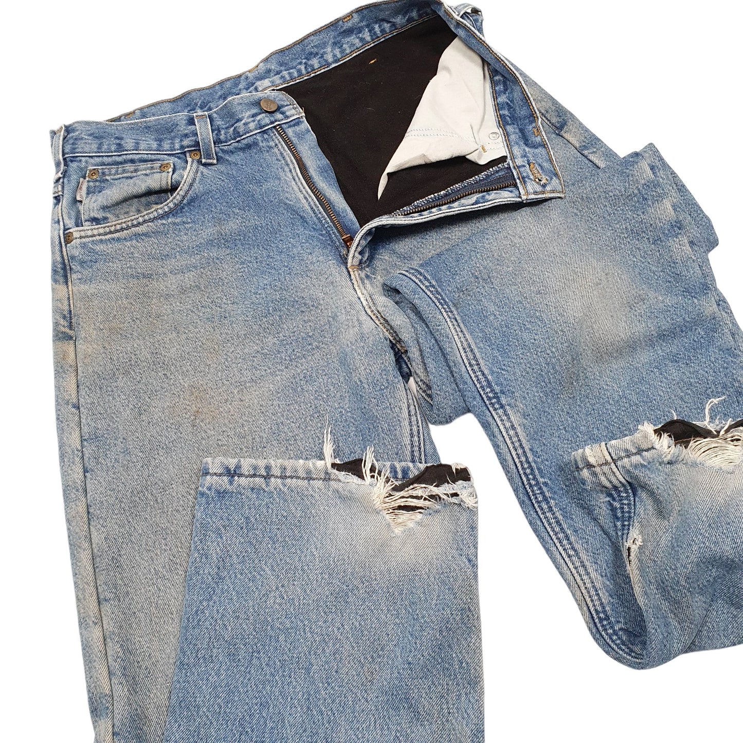 Mens Blue Carhartt Polyester Lined Insulated B155 JeansW32 L32