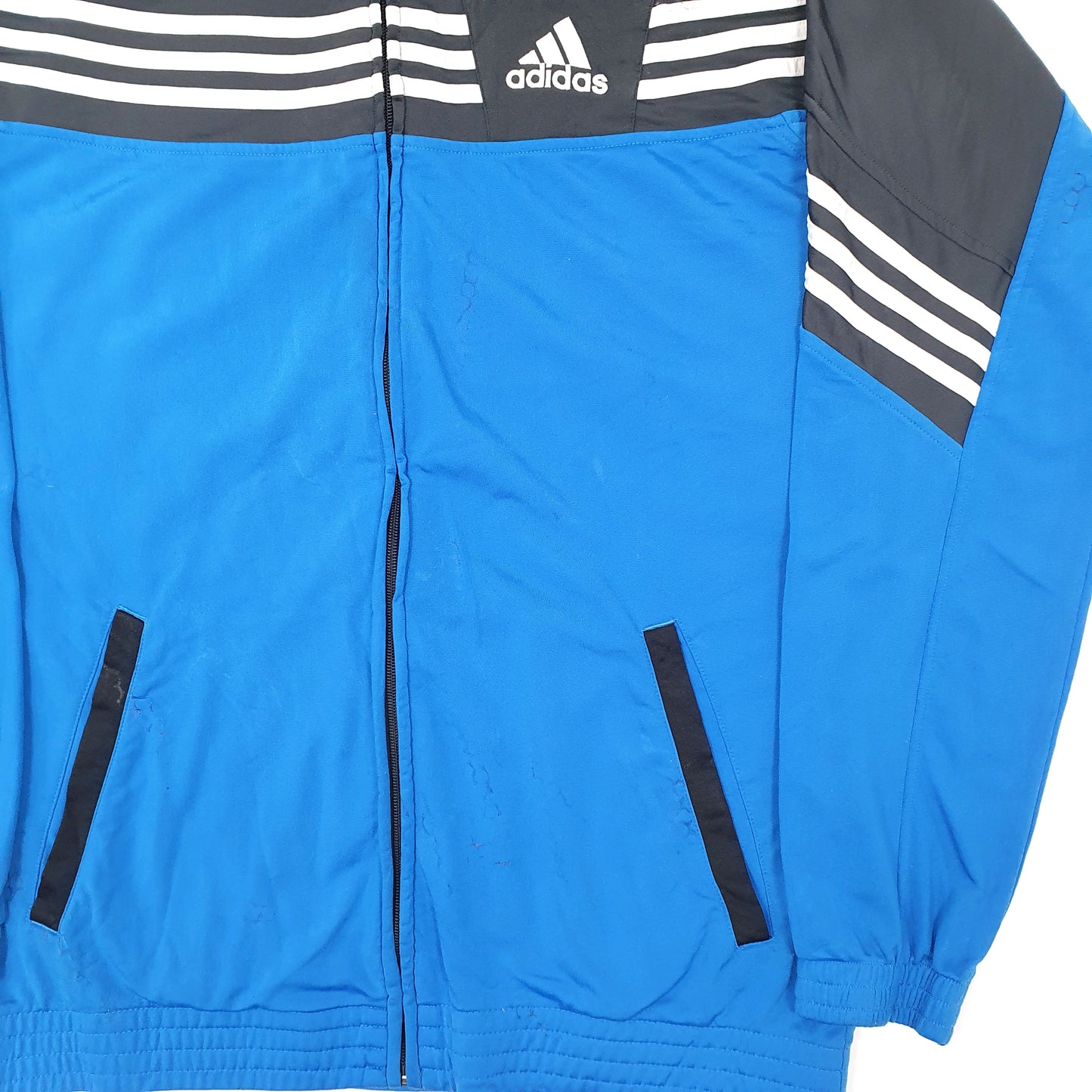 Mens Blue Adidas Tracksuit Tech Tall Full Zip Jumper