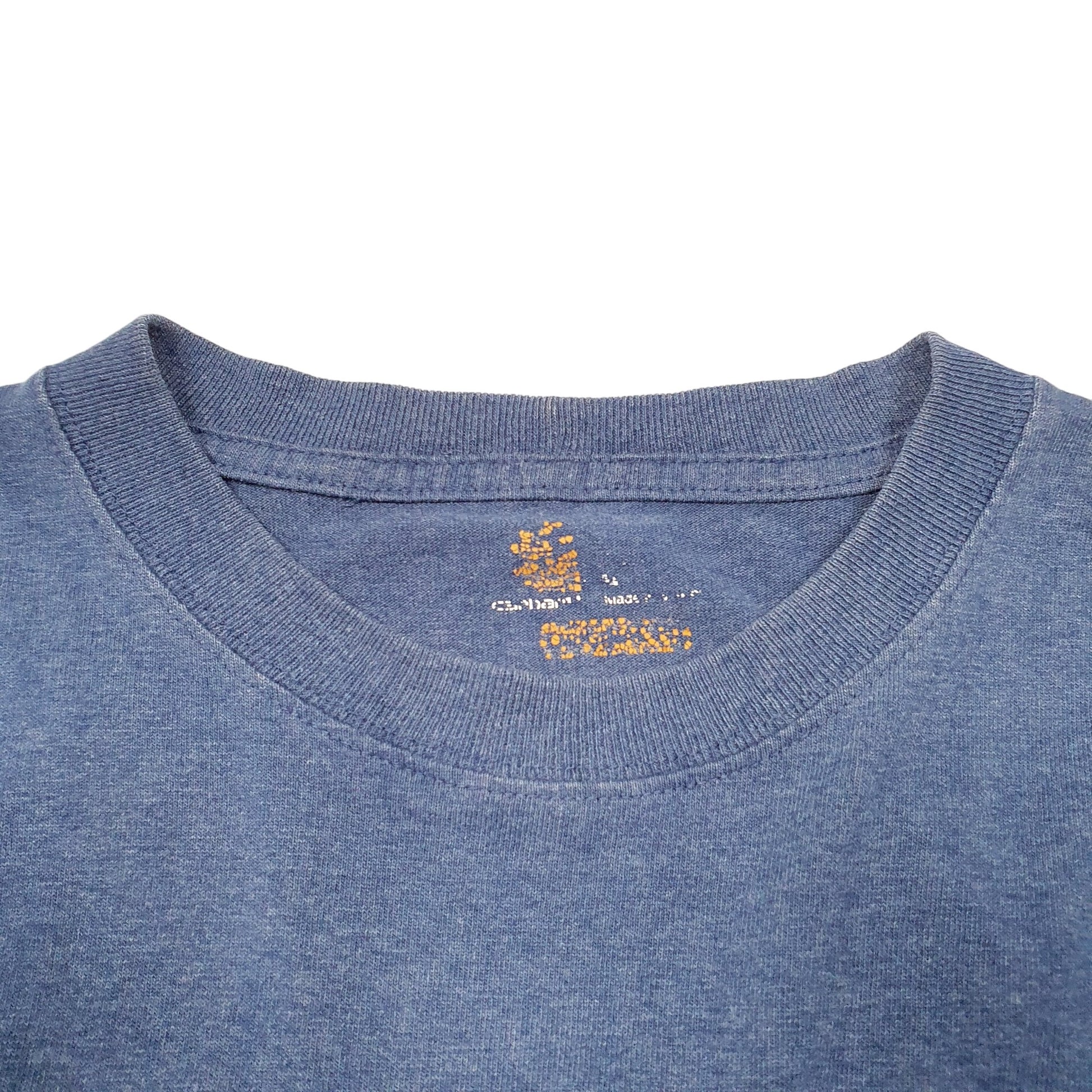 Mens Blue Carhartt Pocket Cut Off Short Sleeve T Shirt