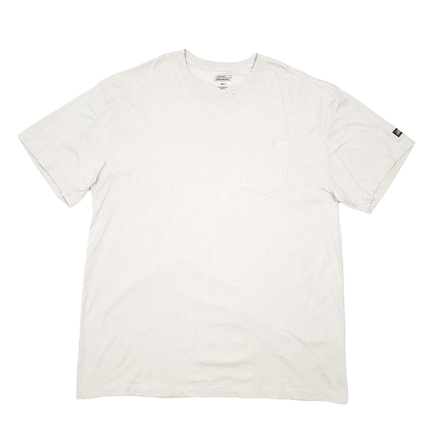 Mens Cream Dickies Pocket Workwear Short Sleeve T Shirt