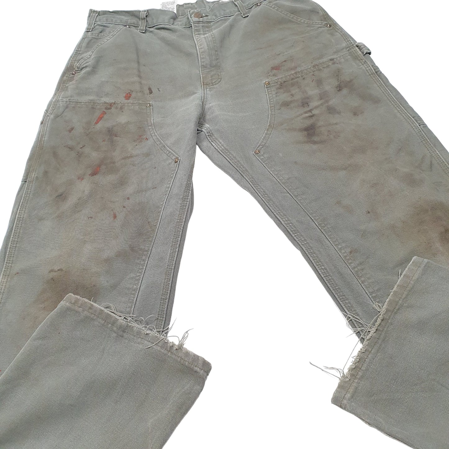 Mens Khaki Carhartt B136 Double Knee Carpenter Trousers