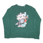 Mens Green Disney Mickey Mouse Minnie Ice Skating Crewneck Jumper