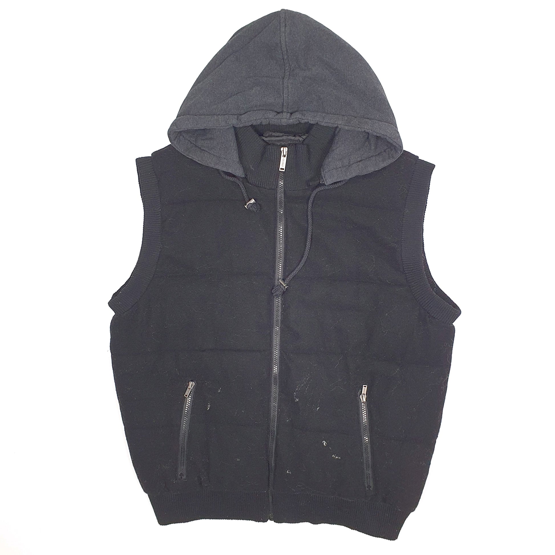 Mens Black Guess Hoodie  Coat