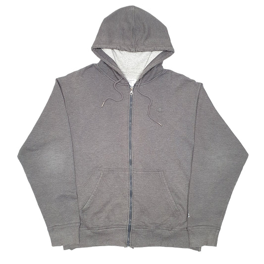 Mens Grey Champion Hoodie Full Zip Jumper