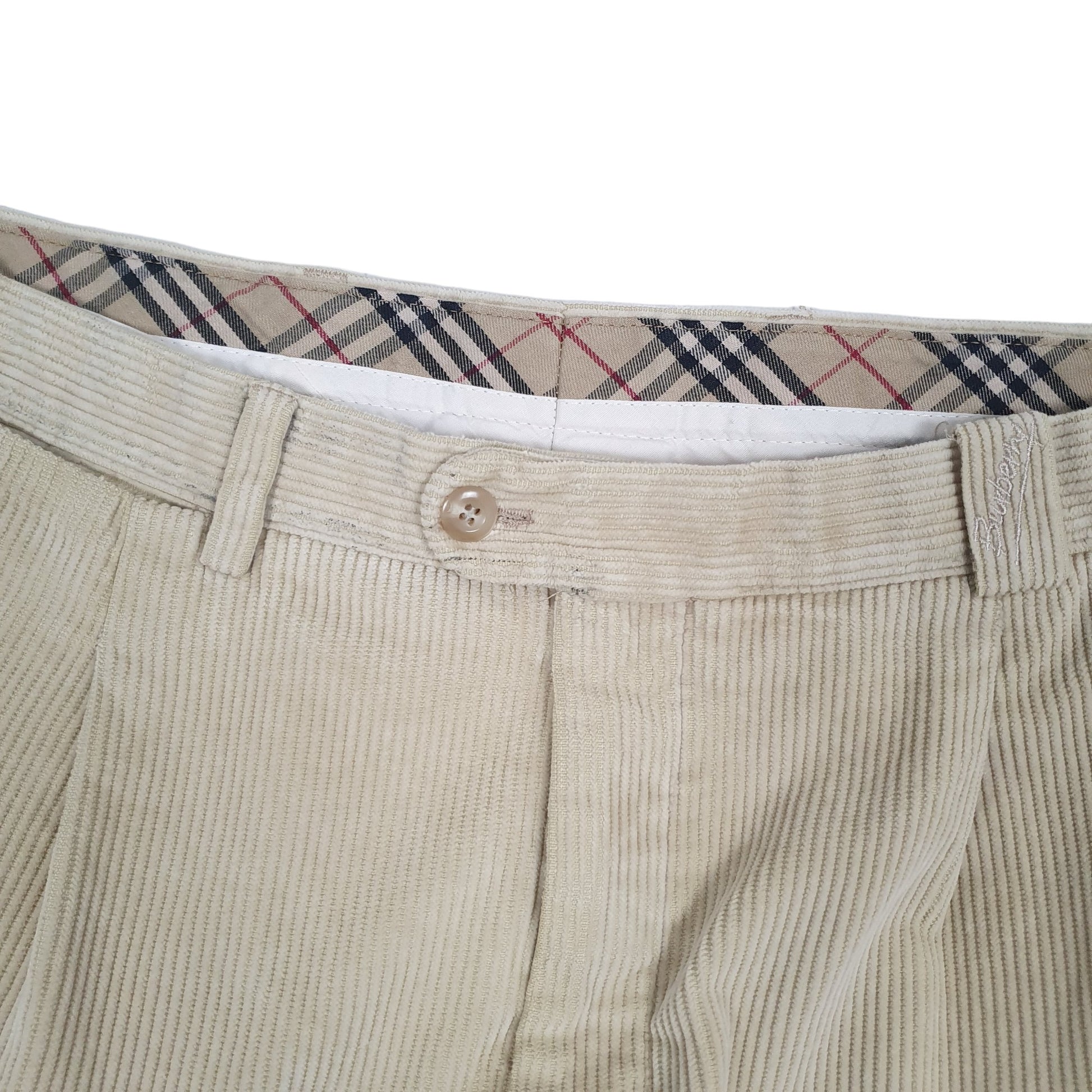 Mens Cream Burberry  Corduroy Trousers