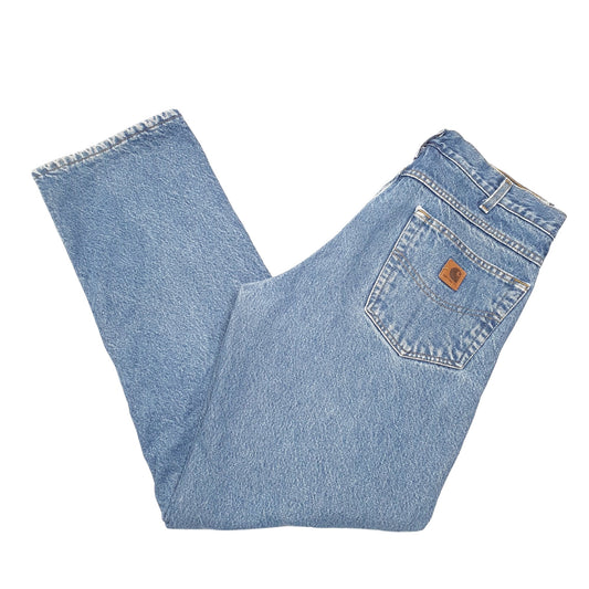 Mens Blue Carhartt Polyester lined Insulated B155 JeansW32 L32