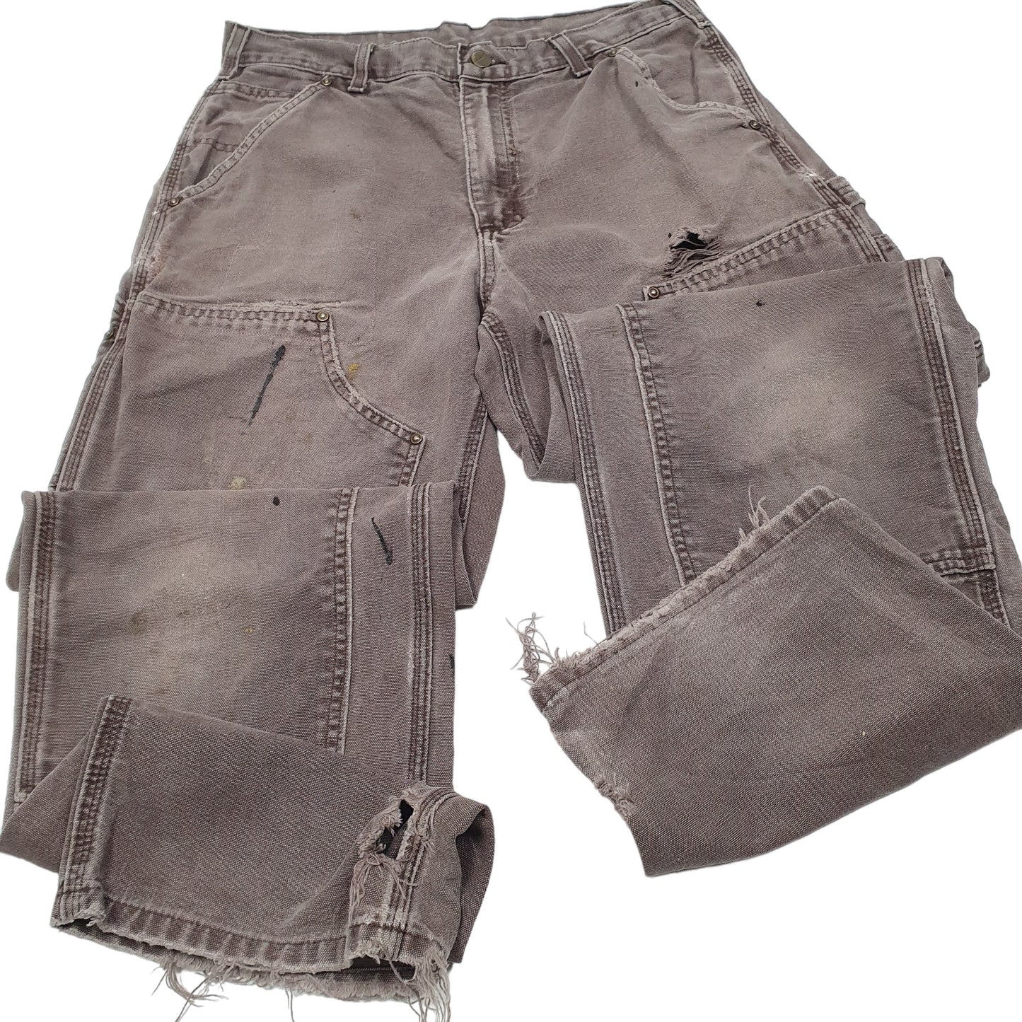 Mens Brown Carhartt B136 Double Knee Carpenter Trousers