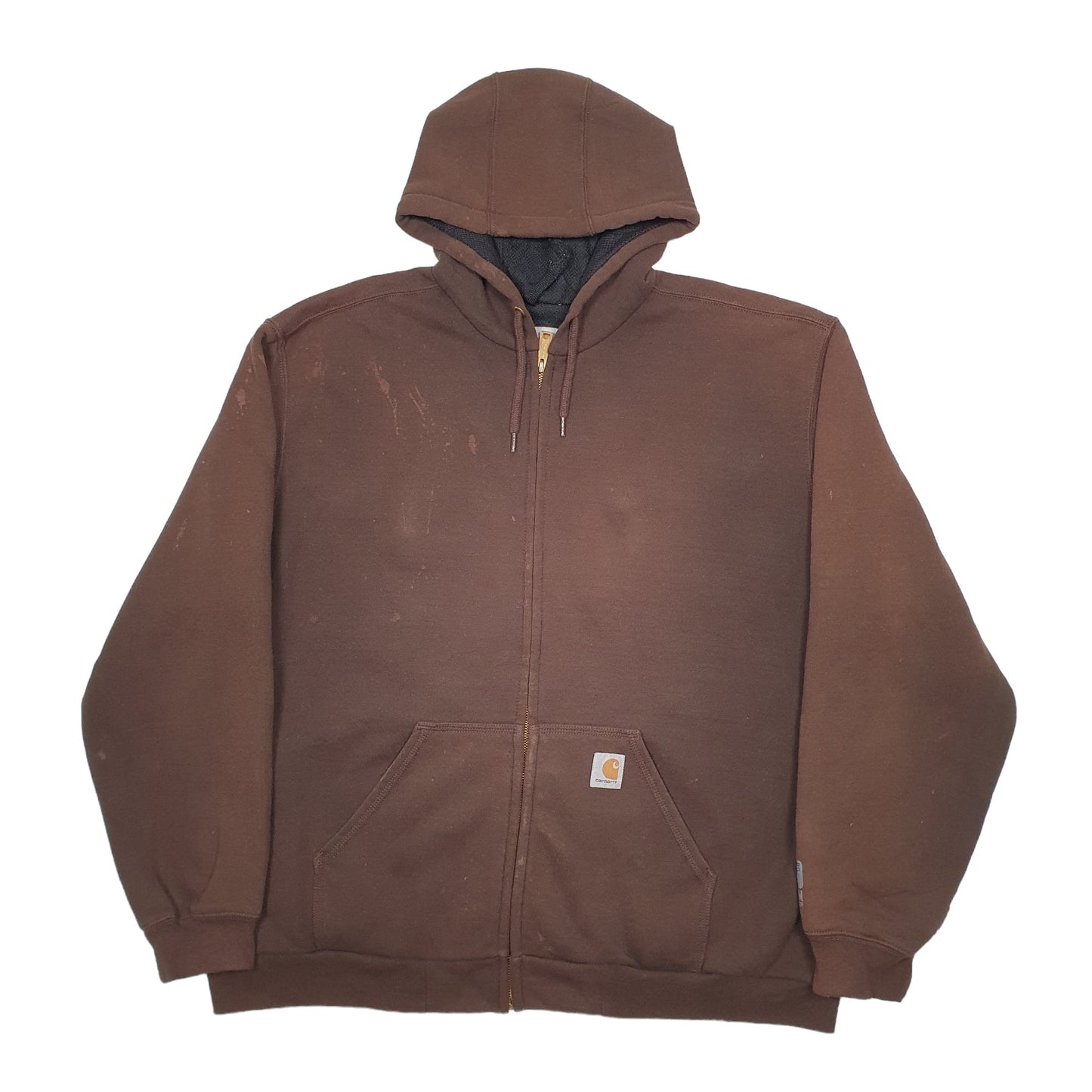 Mens Brown Carhartt Lined Thermal Full Zip Jumper
