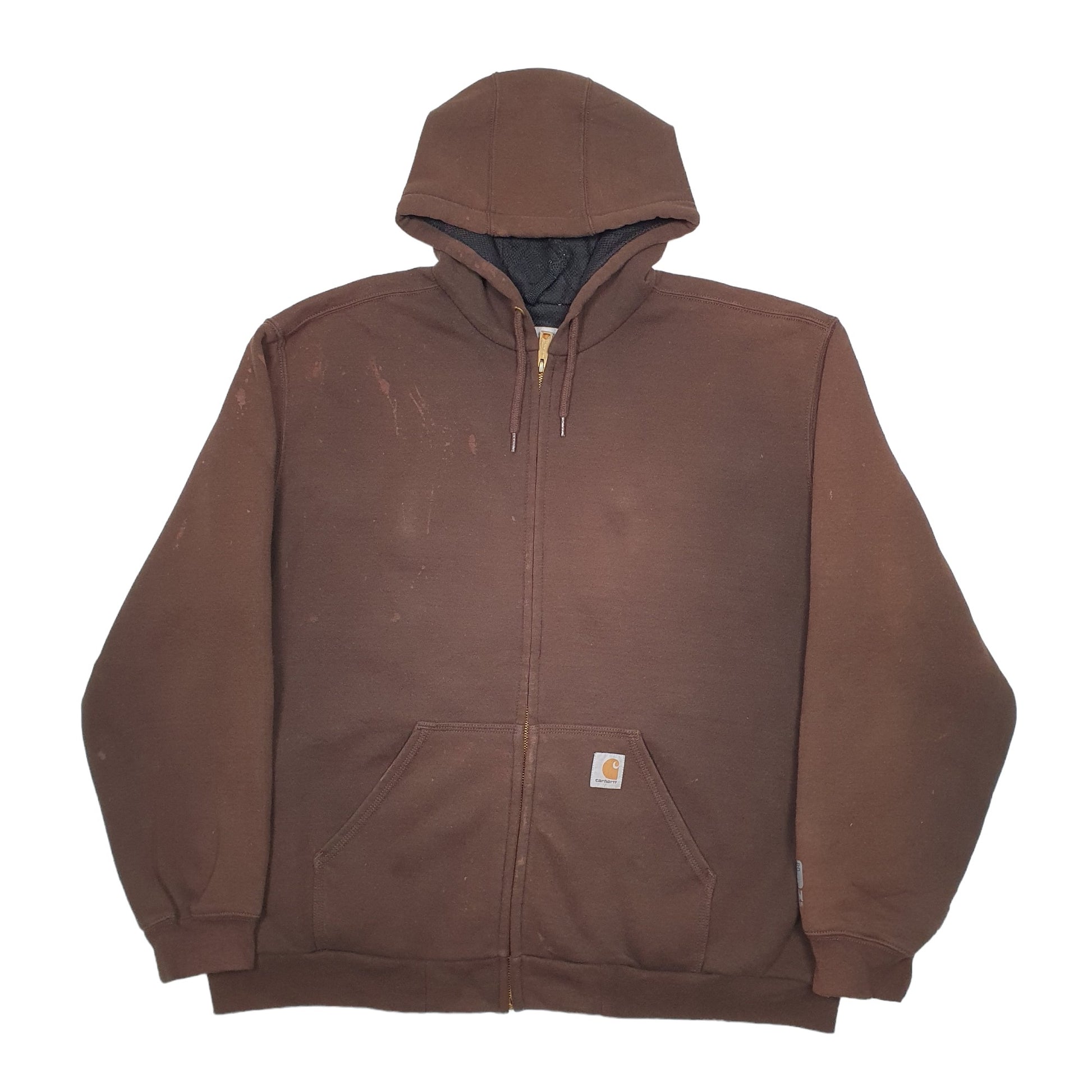 Mens Brown Carhartt Lined Thermal Full Zip Jumper