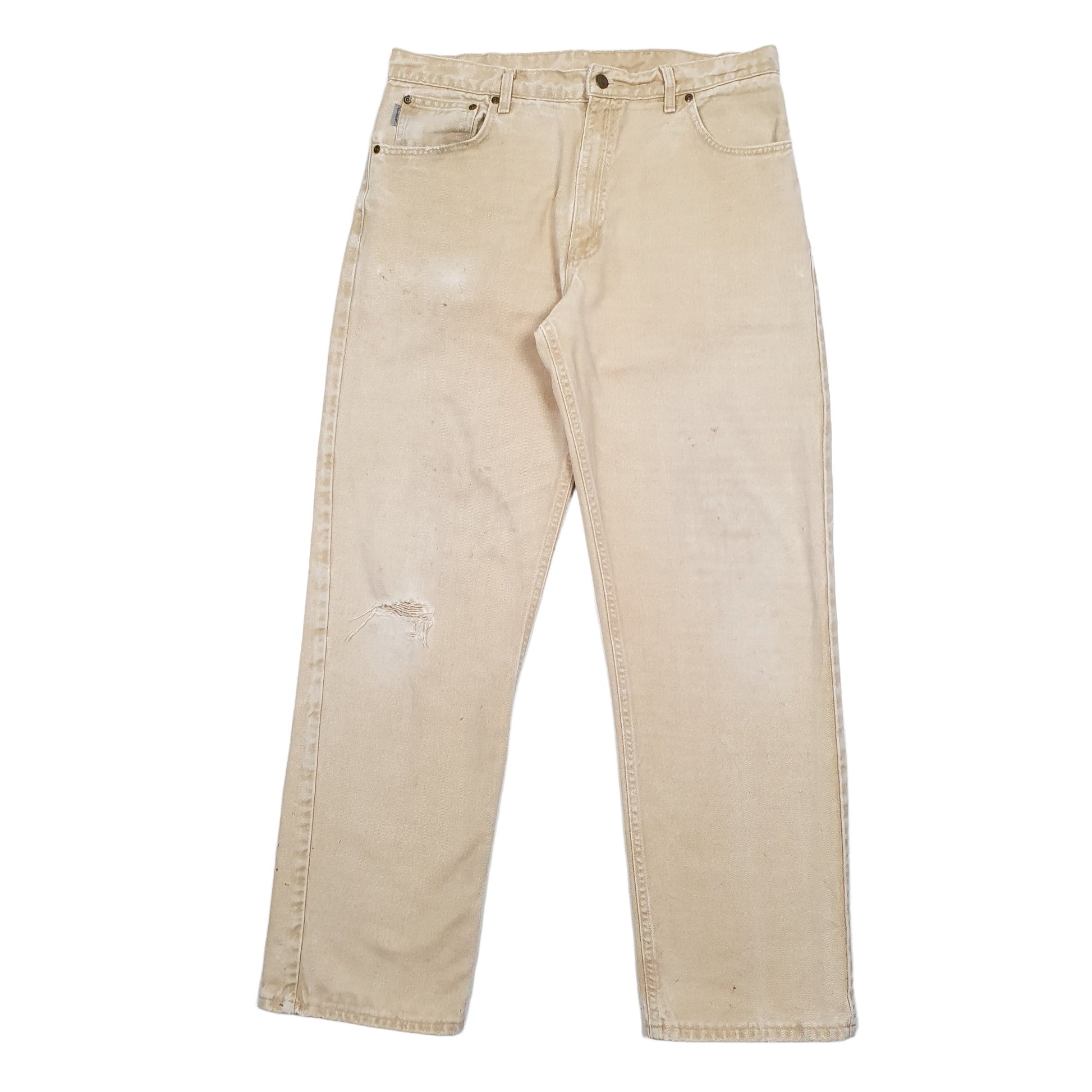 Mens Beige Carhartt  Carpenter JeansW36 L32