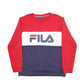 Mens Red Fila Spellout Crewneck Jumper