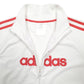 Womens White Adidas Spellout Full Zip Jumper