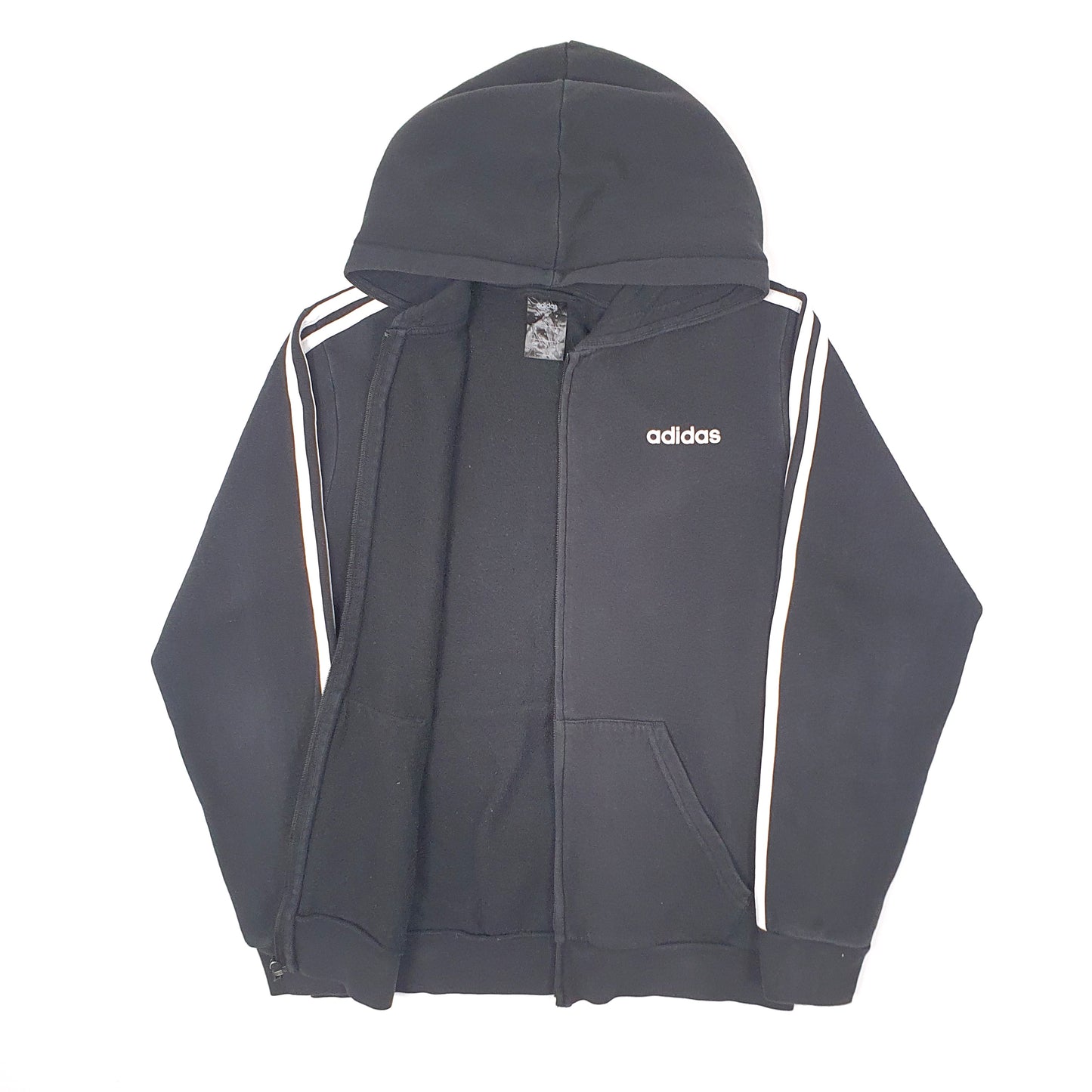 Mens Black Adidas Hoodie Full Zip Jumper