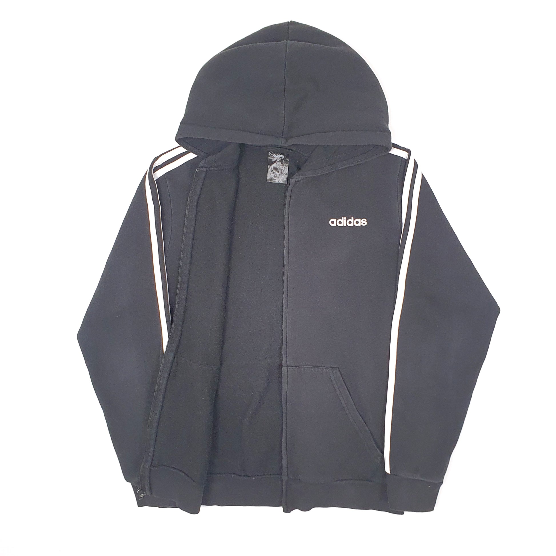 Mens Black Adidas Hoodie Full Zip Jumper