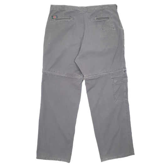 Mens Grey Dickies Zip Offs Utility Cargo Trousers