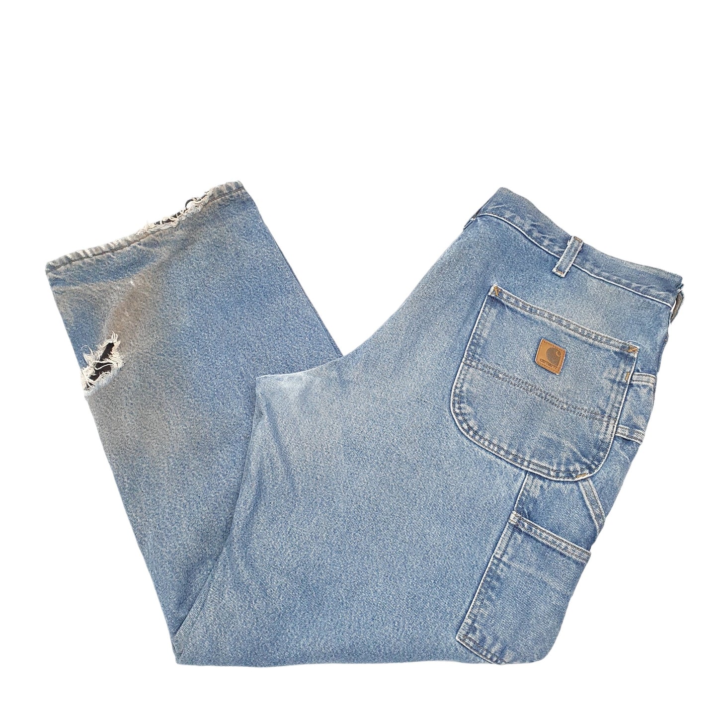 Mens Blue Carhartt Carpenter Polyester Lined Insulated B200 JeansW38 L30