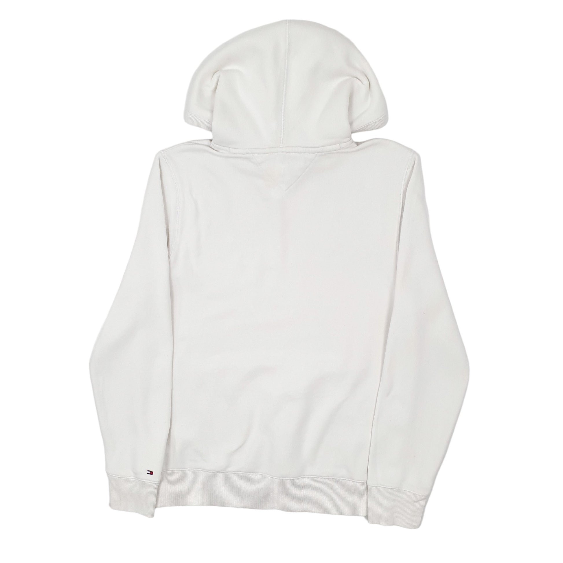 Mens White Tommy Hilfiger Spellout Hoodie Jumper
