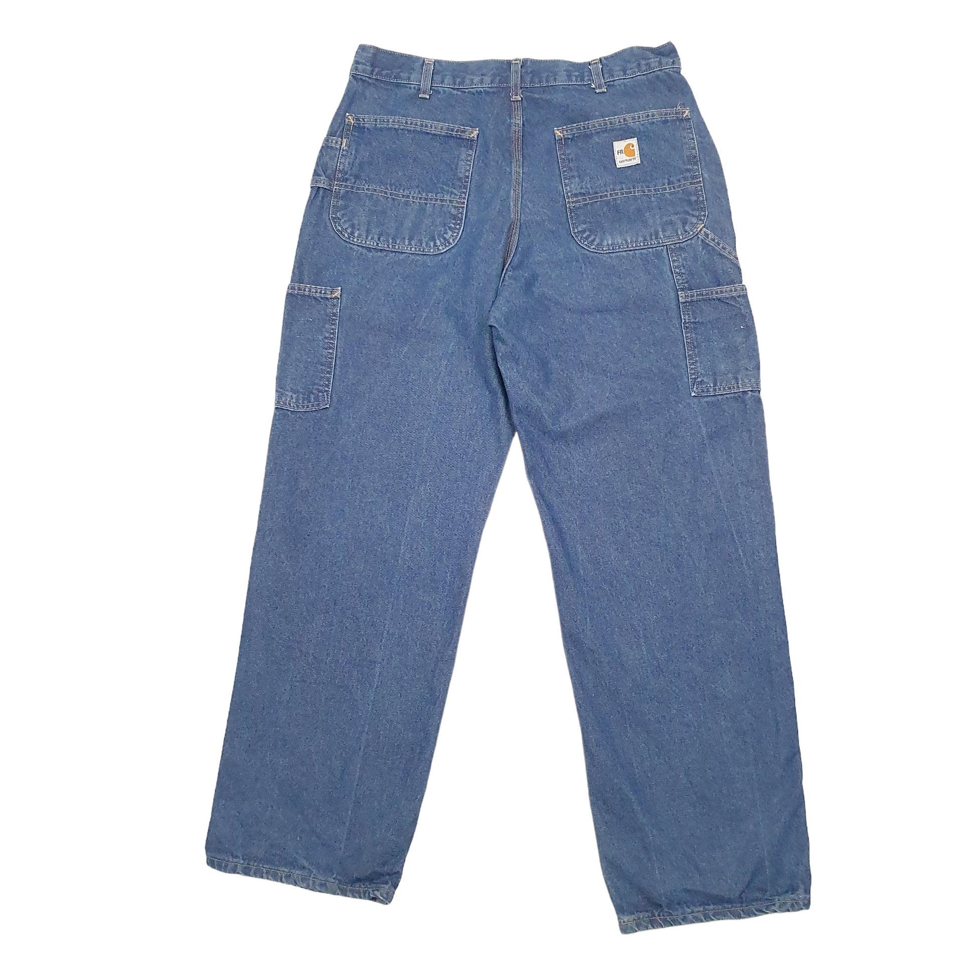 Mens Blue Carhartt Fire Resistant Carpenter Trousers