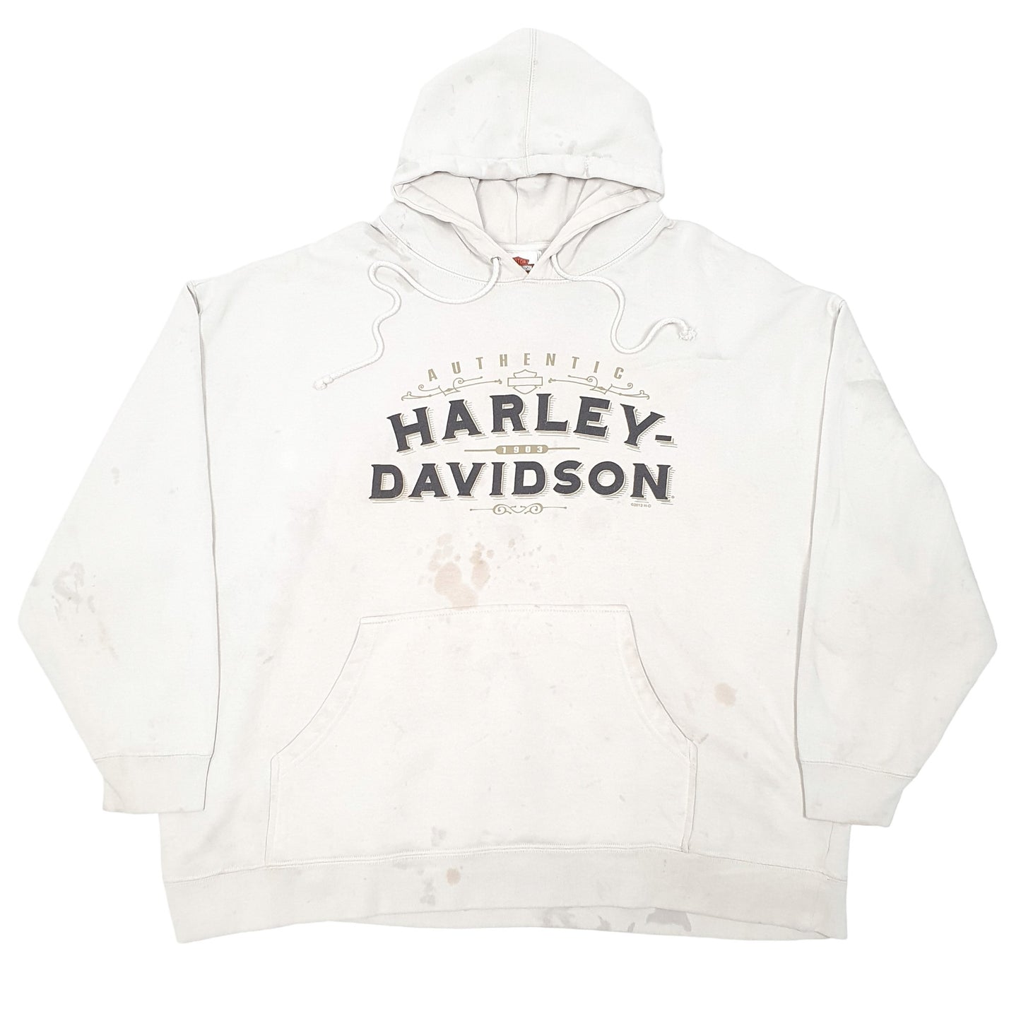 Mens Beige Harley Davidson Motorcycles Biker 2013 Maryland Hoodie Jumper