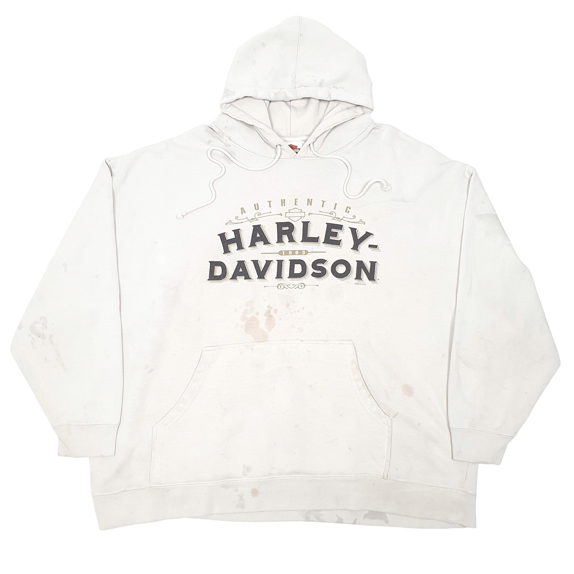 Mens Beige Harley Davidson Motorcycles Biker 2013 Maryland Hoodie Jumper