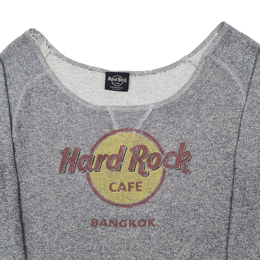 Womens Grey Hard Rock Cafe Bangkok Wide Neck Crewneck Jumper