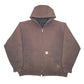Mens Brown Carhartt Hoodie Active Thermal Full Zip Jumper