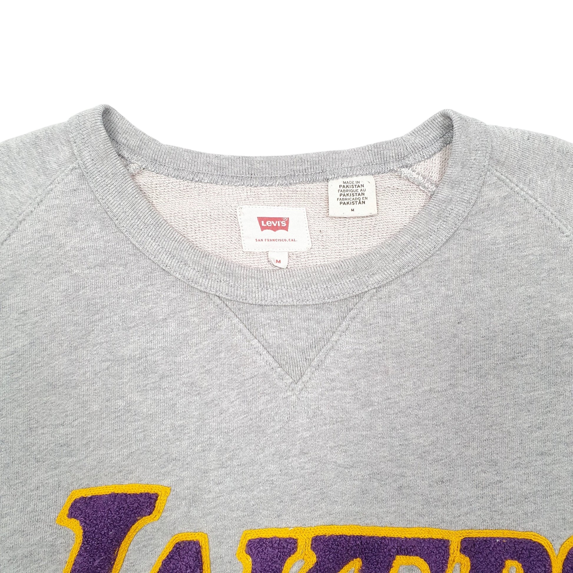 Mens Grey Levis NBA Lakers Basketball Crewneck Jumper