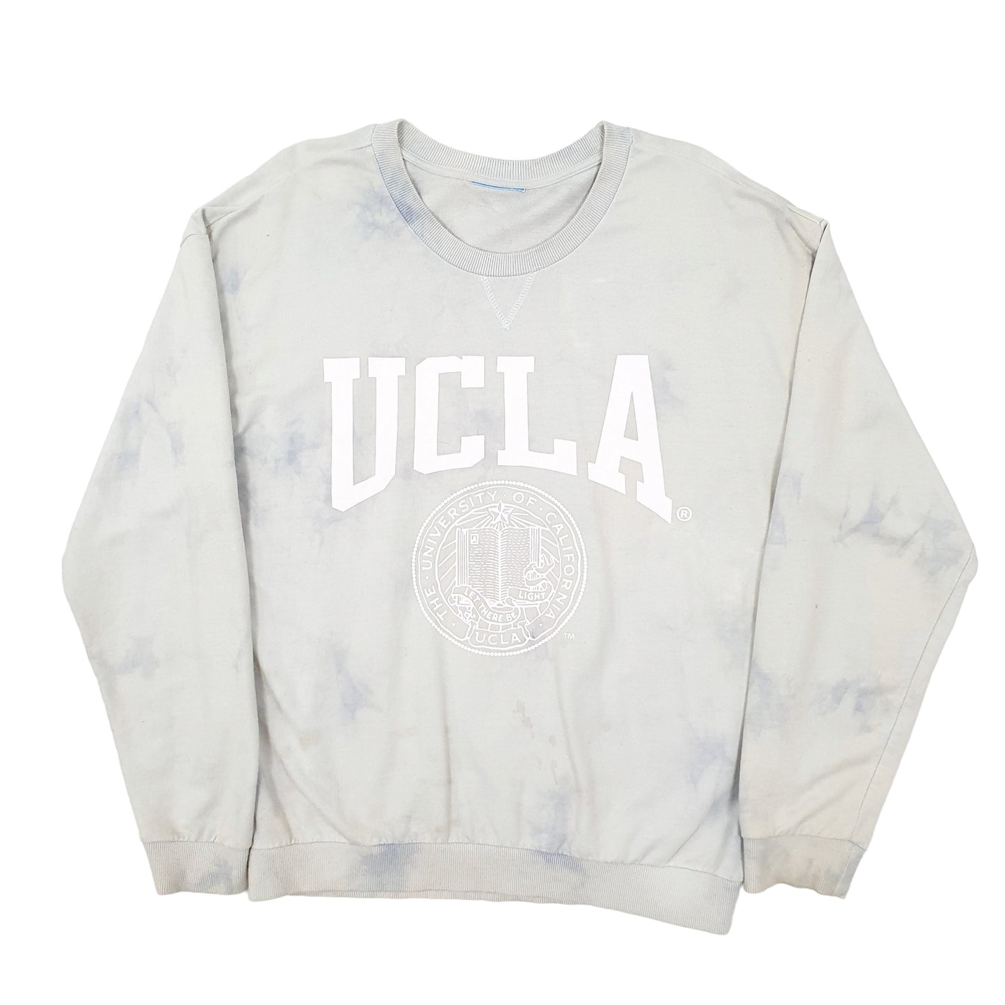 Mens Blue UCLA USA College Marble Crewneck Jumper