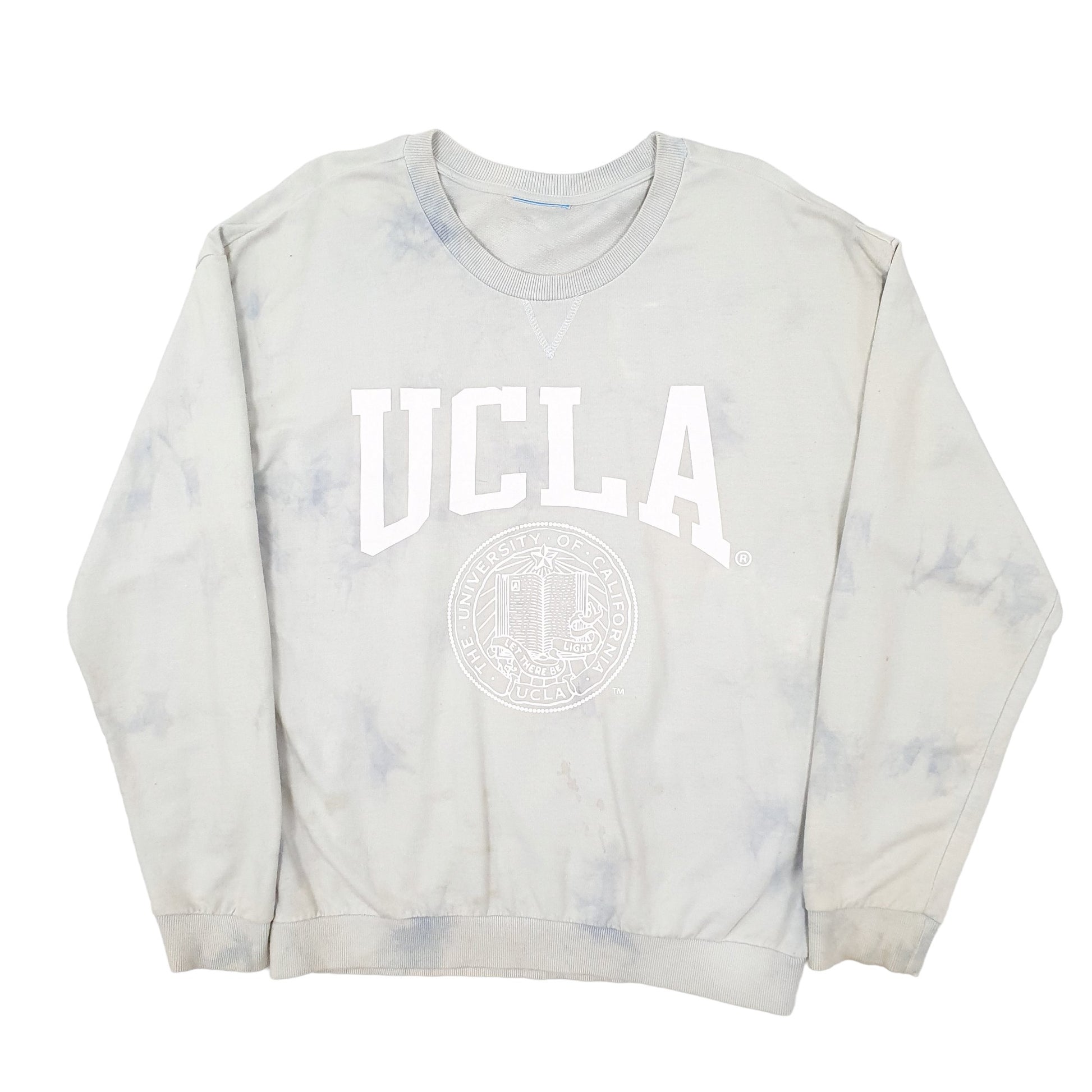 Mens Blue UCLA USA College Marble Crewneck Jumper