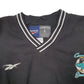 Mens Black Reebok Active Smock Coastal Baseball USA Vintage V Neck Jumper