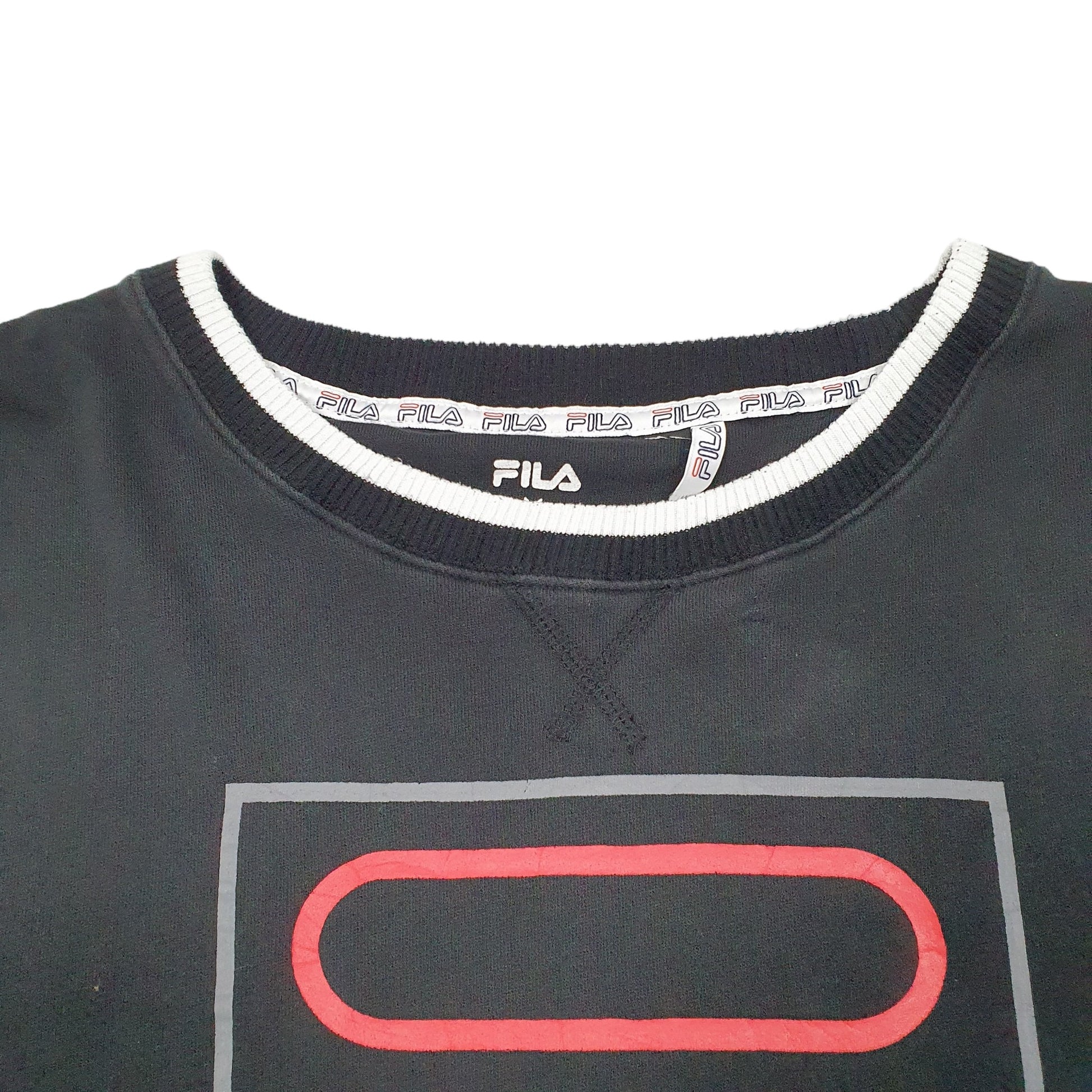 Mens Black Fila  Crewneck Jumper