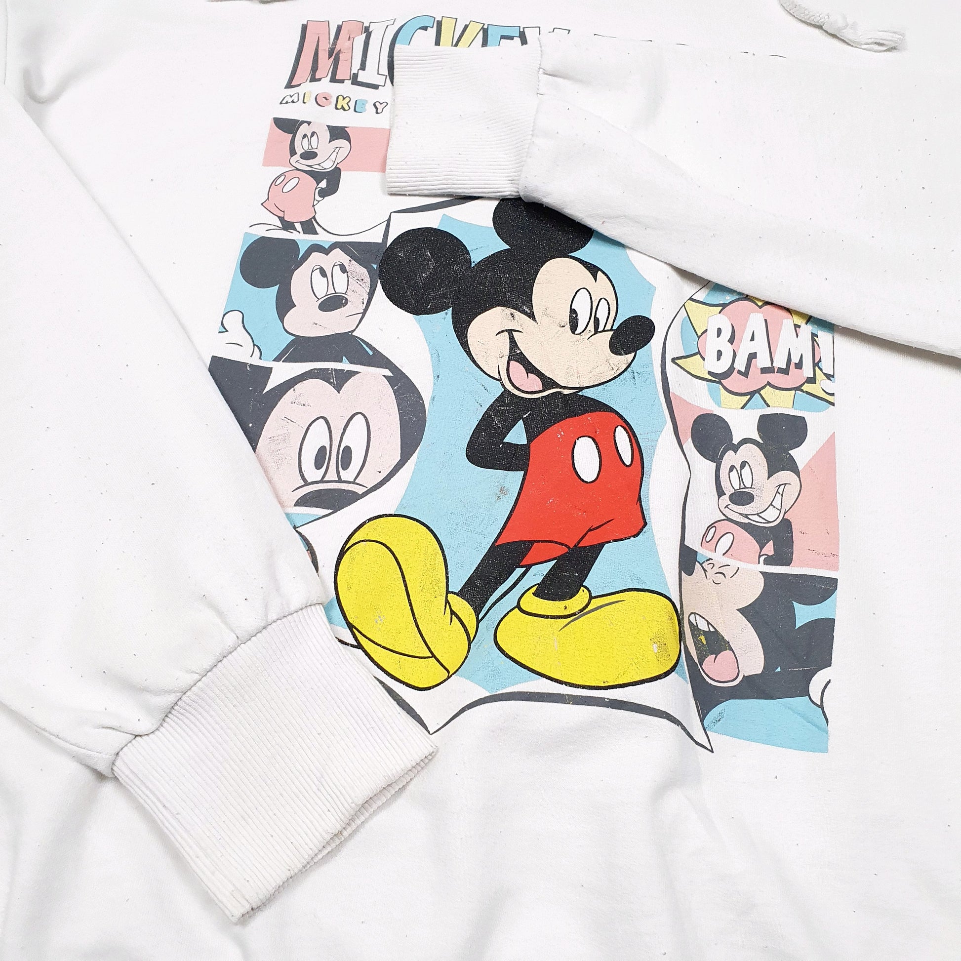 Womens White Disney Mickey Mouse Full Zip Jumper