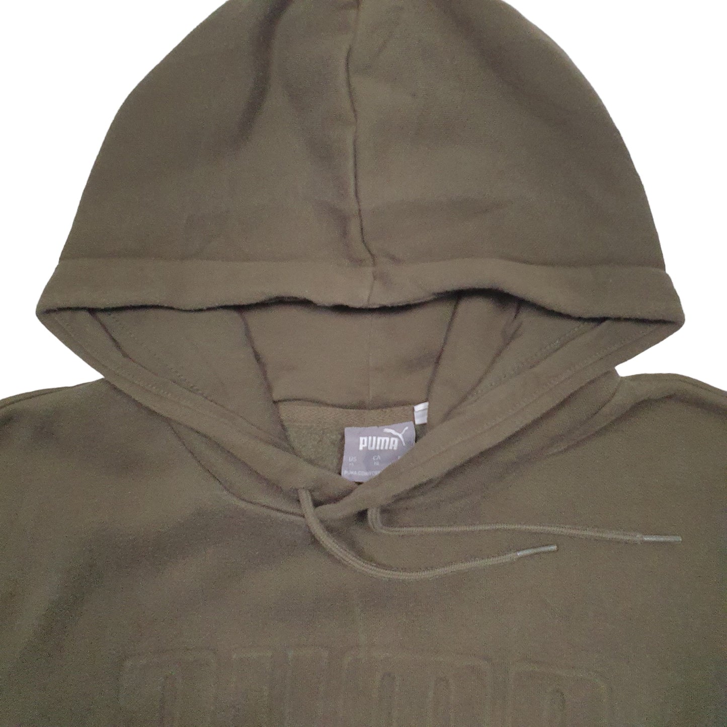 Mens Khaki Puma Spellout Hoodie Jumper