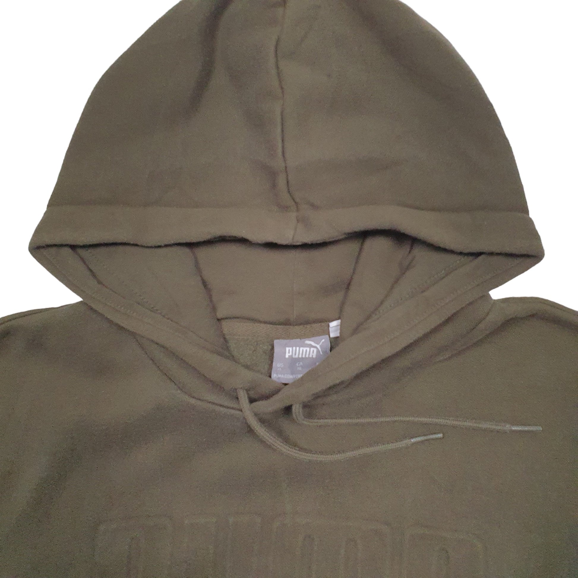 Mens Khaki Puma Spellout Hoodie Jumper