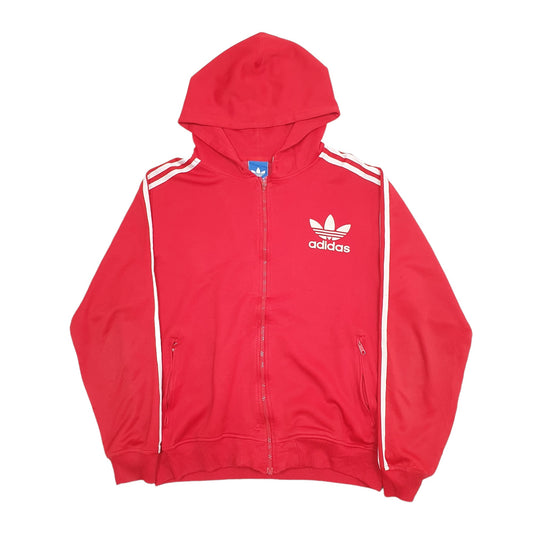 Womens Red Adidas Vintage 90's Full Zip Jumper