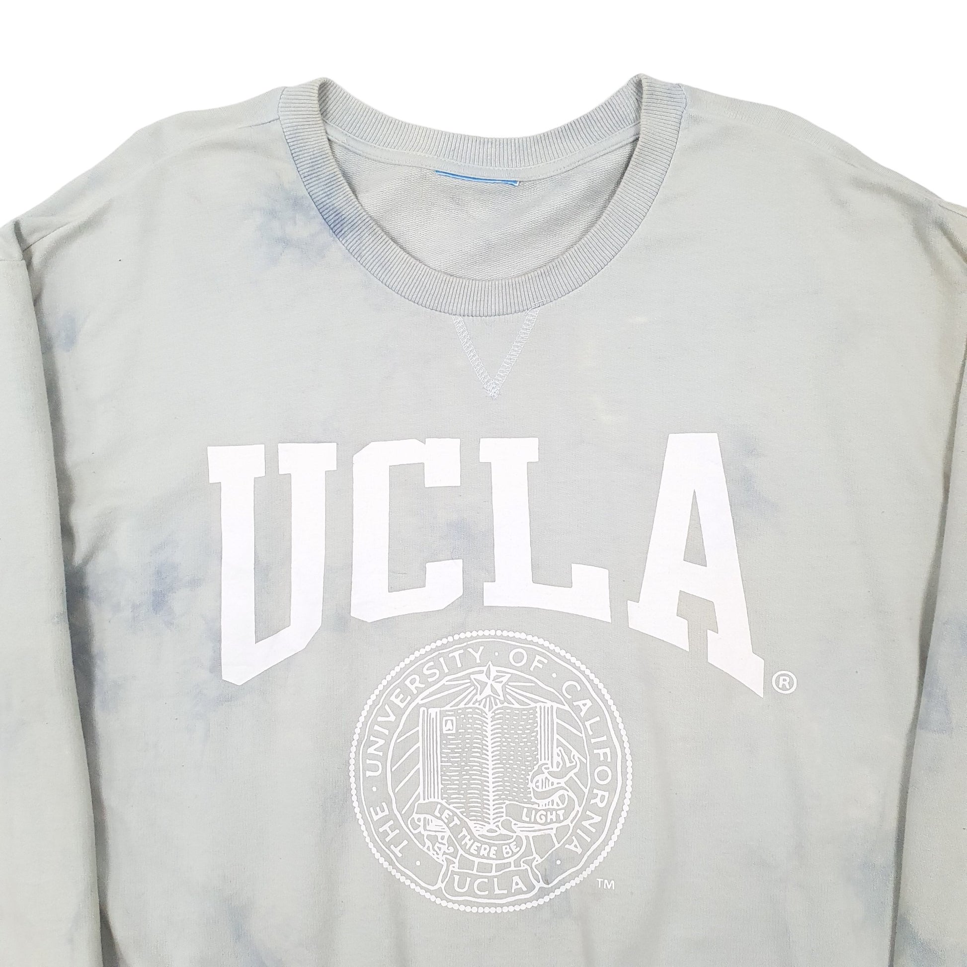Mens Blue UCLA USA College Marble Crewneck Jumper