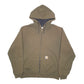 Mens Khaki Carhartt Lined Thermal Full Zip Jumper