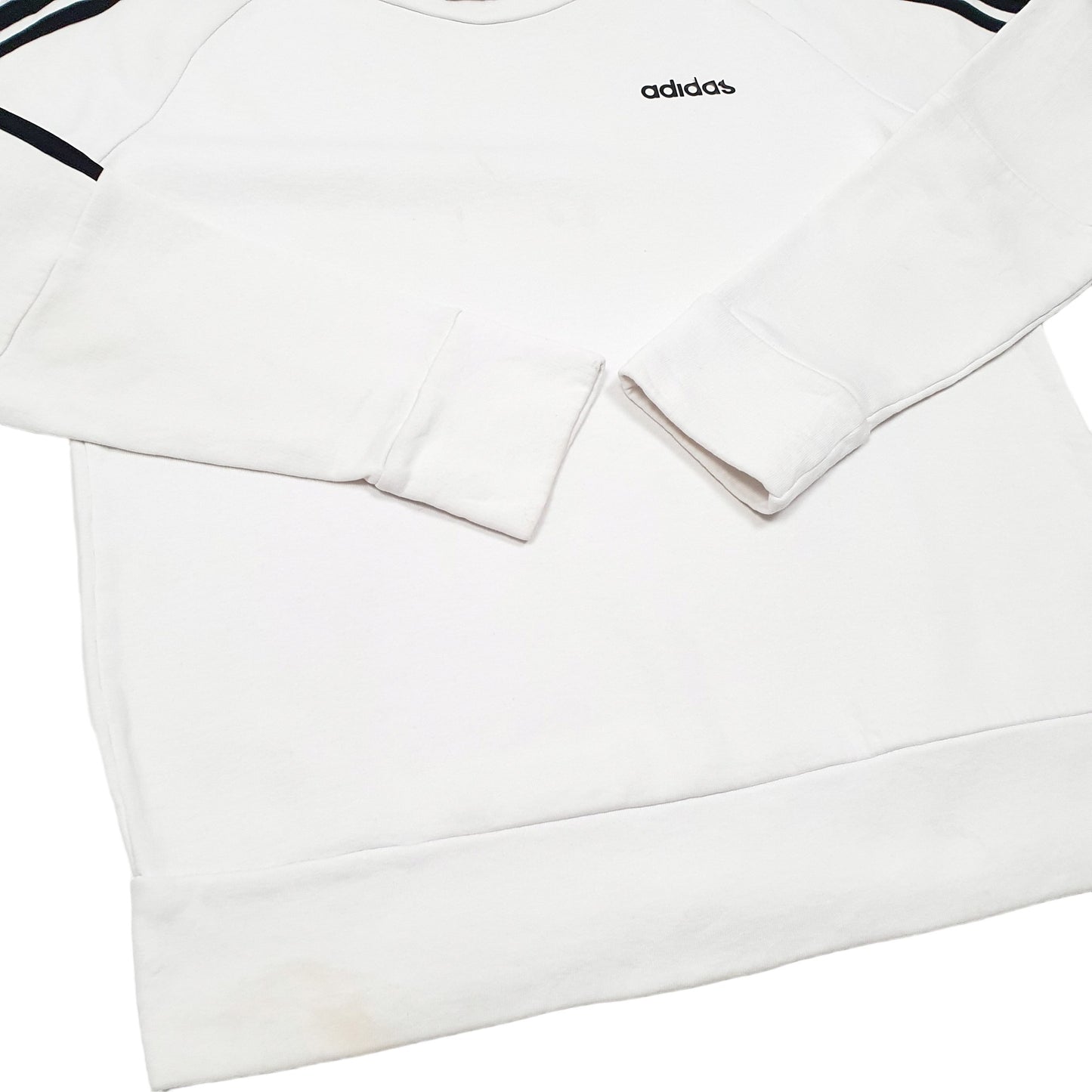 Womens White Adidas  Crewneck Jumper