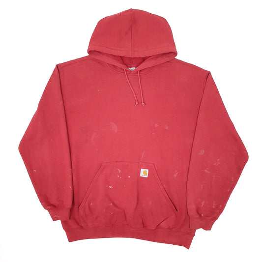 Mens Red Carhartt Workwear Hoodie Jumper